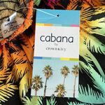 Cabana Peasant Smocked Dress Tropical Puff Short Sleeve Womens Small Beach Coverup Photo 9