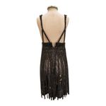 Mandalay Plunge Sequin Embellished Sleeveless Fringe Mini Dress Size 6 NEW Gray Photo 4