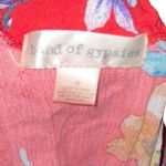 Band of Gypsies Floral Red Front Slit Open Ruffle tier Maxi Skirt boho western Photo 2