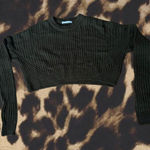 Urban Outfitters Dark Green Cropped Ribbed Sweater -  Photo 0