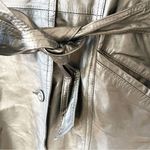 Vintage Black Leather Belted Trench Coat Size 10 Photo 7