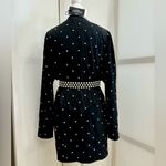 ZARA Leather Rhinestone Blazer Dress. Size XS. Black. NWT Photo 4