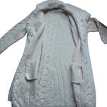 SAOL IRELAND Cream Cable Knit Wool Duster Cardigan Sweater Coat XXL White Photo 9