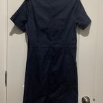 Navy Blue V neck short sleeve denim dress Size M Photo 2