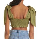 Cami NYC  Benita Smocked Crop Top In Green Large $220 retail (b17) Photo 5