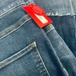 Spanx NEW  Cropped Flare Raw Hem Jeans 2-Toned Medium Dark Wash Minimalist Small Photo 3