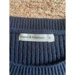 Moon Madison Navy White Striped Sleeveless Knit Sweater Size Small Cotton Blend Photo 1