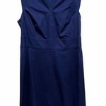 Escada Sleeveless Sheath Dress V Neck Navy Blue Size 44 Photo 0