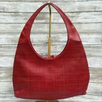 Paolo Masi Y2K Purse Hobo Bag Red Leather Woven Flower Boho Hippie Festival Photo 2