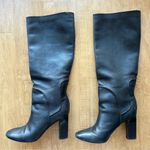 Diane Von Furstenberg  DVF Gladyss Black Leather Knee High Heeled Boots, Size 8.5M Photo 7