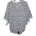 Free People  SANTA FE BLACK WHITE KIMONO ZIPPERED OVERSIZED HOODIE LARGE L Photo 6