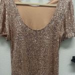 A.U.W Sequin Top size M rose gold color with lining Pink Size M Photo 1
