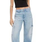 American Eagle AE Rib Knit Keyhole Tie-Front Tee T-Shirt Crop Top Black Medium Photo 0