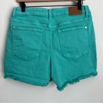 Judy Blue  Sea Green Mid Rise Frayed Shorts coastal beach Size XL Photo 2