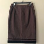 Moschino | Brown Velvet Trim Pencil Skirt Photo 0