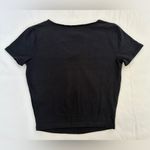 Hollister Co. Short Sleeve Keyhole Tie Cropped Tee - Black - S Photo 1
