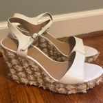 Anthropologie  White Wedge Heels Sandals Size 11 Photo 0