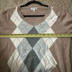 st. john's bay  Sweater Women's Medium Argyle Diamond V Neck Casual Dressy 90s Photo 5