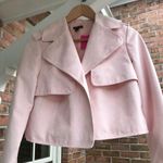 I Heart Ronson  Baby Pink Cropped Sueded Jacket Small S Photo 9