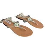 Steve Madden  Charm Rhinestone Embellished‎ Thong Sandal Clear Strap Size 7.5 Photo 1