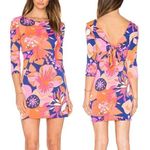 Trina Turk TRINA  Ocean Floral Matte Jersey Tie Back Dress Orange Pink Mini Party Photo 1
