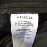Vince NWT  Belted Linen Pant in Black Stretch Tapered Utility Trouser S Photo 8