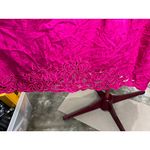 dress 100% silk fuchsia floral cutwork lace drop waist Pink Size 8 Photo 4