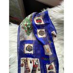Liz Claiborne Silk Blue Holiday Patterned Scarf Photo 3
