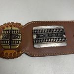 Chico's CHICO’S Southwest Brown Leather Belt Size Small/Med Chunky 39” Length 2.5” Wide Photo 5