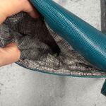 Eloquii  Crossbody Bag Teal Blue Green Snakeskin Embossed Foldover Purse Chic Photo 6