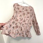 Maurice's 1 Plus Size Pink Floral Smock Waist Blouse Boho Long Sleeve Peasant Top Photo 13