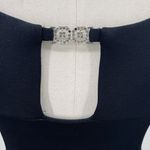 Vintage 90s Slinky Gown Black Embellished Cut out Neckline Fitted Bodycon Black Size XS Photo 3