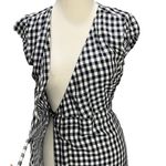 J Crew Midi Wrap Dress Womens XXS Blue White Gingham Viscose Classic Cottagecore Photo 2