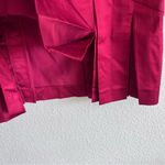 Bebe Y2K Women’s Sleek Red Satin Kick Hem Pleated Pencil Skirt Photo 3