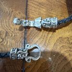 Chocker On Black Leather With 3 Pieces In Design. 16” Long Photo 4