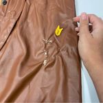Marissa Webb Faux Leather Shirt Dress Size 10 Brown Photo 7