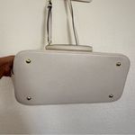 Anne Klein Shimmer Down Dome Satchel Off White Double Handle Minimalist Purse Photo 7