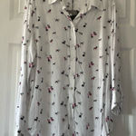 Jane and Delancey Blouse‎ Boston Terrier Frenchie Dog Print Button Down Shirt Size XL Photo 0