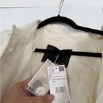 Mango  MNG 100% Linen Cream Long Length Trench Coat Waist Tie NWT NEW Photo 2