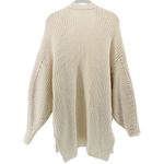 Free People  Ivory Tight Knit Cardigan Coastal Resort Cozy Winter Holiday M Photo 4