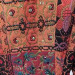 Ellen‎ Fig Womens Medium Multi Color Floral Full Zip Lined Beaded Blazer Jacket Orange Photo 7