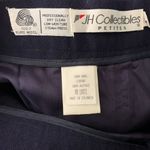 Buttons Vintage 80s Wool Pencil Skirt S Navy Blue Lined Pockets Pleat Front  Photo 4