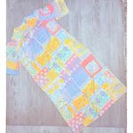 Vinatge long zip front house dress pajamas nightgown pastel large dress Blue Photo 4