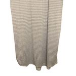 LuLaRoe Sz M Maria Dress Maxi Dress Gray Purple Striped Pullover Cap Sleeve Photo 2