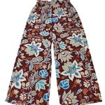 Rachel Roy Pants Womens Small Orange Blue Floral Wide Leg Boho Photo 0