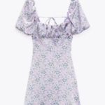 ZARA  Corset Back Puff Sleeve Satin Mini Dress Medium Photo 7