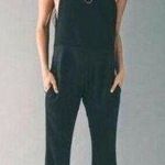 Flynn Skye Party Jumpsuit Overalls Black Rayon Flare Cut - Size Medium Photo 0