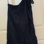 J.Crew Elegant Navy One-Tied Shoulder Linen/Cotton Blend Dress. Size-Small Photo 0