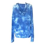 AVA+ESME Blue Tie Dye Hoodie Kangaroo Pocket Pullover Jacket Women's Size Small Photo 3