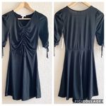 Abound  Mini Dress Juniors XS NWT Ruched Front Sleeves LBD Classic Basic Black Photo 7